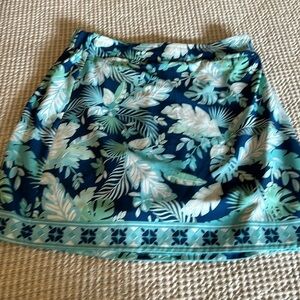 Tropical skort 18” long 16” waist elastic back small